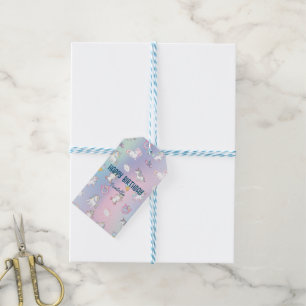 Niedliche farbige Einhornpastellblume Regenbogen D Geschenkanhänger