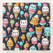 Niedliche, farbige Eistöcken Glasuntersetzer (Vorderseite)