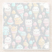 Niedliche, farbige Eistöcken Glasuntersetzer (Rückseite)