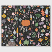 Niedliche farbige Fall Blume & Leafs Erntedank De Geschenkpapier (Flach)