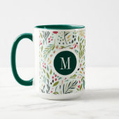 Niedliche farbige Föten und Blume Monogramm Tasse (Links)