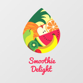 Niedliche Farbige Fruchtsaft Smoothie Logo Custom Fensteraufkleber