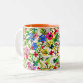 Niedliche, farbige Frühlingsblumen Blume Zweifarbige Tasse (Vorderseite Links)