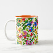 Niedliche, farbige Frühlingsblumen Blume Zweifarbige Tasse (Links)