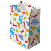 Niedliche Farbige Funny Unisex White Baby Dinosaur Mittlere Geschenktüte (Vorderseite Schrägansicht)