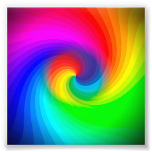 Niedliche Farbige Gefärbte Krawatte Regenbogen Swi Fotodruck