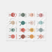 Niedliche farbige Gefühle Emotionen Factsheet Fleecedecke (Vorderseite (Horizontal))