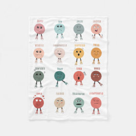 Niedliche farbige Gefühle Emotionen Factsheet Fleecedecke