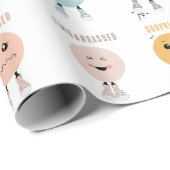 Niedliche farbige Gefühle Emotionen Factsheet Geschenkpapier (Rolleneckpunkt)