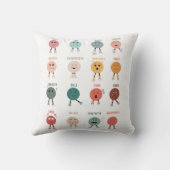 Niedliche farbige Gefühle Emotionen Factsheet Kissen (Rückseite)