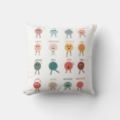 Niedliche farbige Gefühle Emotionen Factsheet Kissen (Vorderseite)