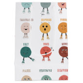 Niedliche farbige Gefühle Emotionen Factsheet Mittlere Geschenktüte (Rückseite)