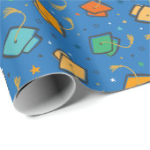 Niedliche farbige Graduierungshülse und Tassel auf Geschenkpapier (Rolleneckpunkt)