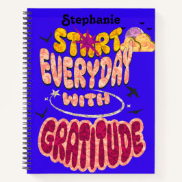 Niedliche Farbige Groovy Retro Stil Dankbarkeit Sc Notizblock