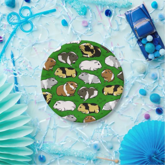 Niedliche farbige Guinea Pappteller (Party)