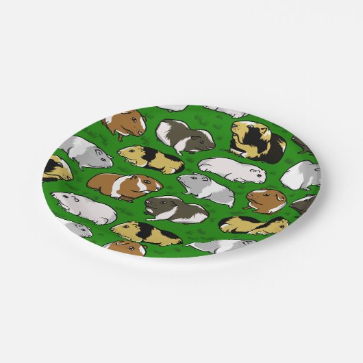 Niedliche farbige Guinea Pappteller (Schrägansicht)