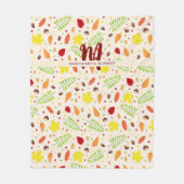 Niedliche farbige Herbstlaube individuelle Name Fleecedecke (Vorderseite)