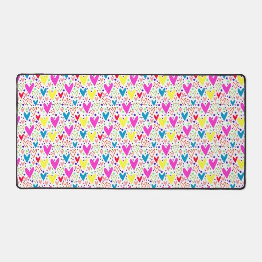 Niedliche farbige Herzen Muster Case-Mate iPhone G Schreibtischunterlage (Vorderseite)