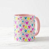 Niedliche farbige Herzen Muster Case-Mate iPhone G Tasse (VorderseiteRechts)