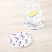 Niedliche Farbige Herzen Rosa Blau Lila Gelb Getränkeuntersetzer (Seite)