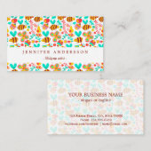 Niedliche farbige Insektenmuster Visitenkarte (Vorne/Hinten)