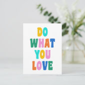 Niedliche Farbige inspirierende Zitate, fette Typo Postkarte (Stehend Vorderseite)