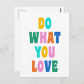 Niedliche Farbige inspirierende Zitate, fette Typo Postkarte (Vorne/Hinten)