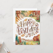 Niedliche farbige Jahreszeit Herbst Herbst glückli Karte (Vorderseite/Rückseite Beispiel)