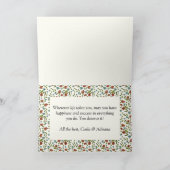 Niedliche farbige Katze Blumengewächse Abschiedsko Karte (Innenseite)