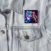 Niedliche Farbige Katze Digitales Kunstwerk-79827 Button (Beispiel)