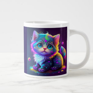 Niedliche Farbige Katze Digitales Kunstwerk-79827 Jumbo-Tasse