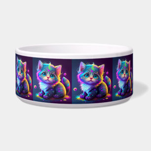 Niedliche Farbige Katze Digitales Kunstwerk-79827 Napf
