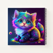 Niedliche Farbige Katze Digitales Kunstwerk-79827 Notizblock (Rückseite)