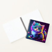 Niedliche Farbige Katze Digitales Kunstwerk-79827 Notizblock (Innenseite)