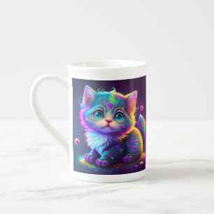 Niedliche Farbige Katze Digitales Kunstwerk-79827 Porzellantasse