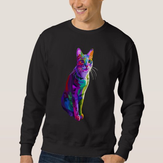 Niedliche farbige Katze für Cat Multicolor Design Sweatshirt (Vorderseite)