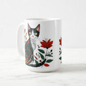 Niedliche farbige Katze Kaffeetasse (Vorderseite Links)