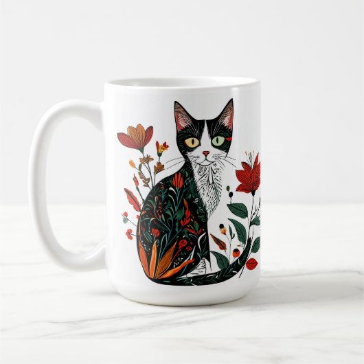 Niedliche farbige Katze Kaffeetasse (Links)