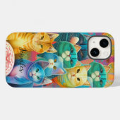 Niedliche farbige Katzen Case-Mate iPhone Hülle (Rückseite (Horizontal))