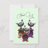 Niedliche farbige Katzen danke Karte (Vorderseite)