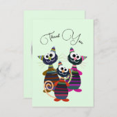 Niedliche farbige Katzen danke Karte (Vorne/Hinten)