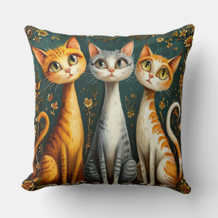 Niedliche farbige Katzen Kissen