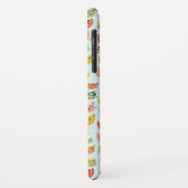 Niedliche, farbige Katzen-Muster auf blau Case-Mate iPhone Hülle (Hinten/Links)