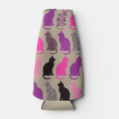 Niedliche Farbige Katzen Muster Flasche Cooler Flaschenkühler (Vorderseite)