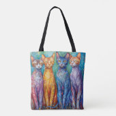 Niedliche farbige Katzen Tasche (Rückseite)