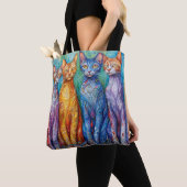 Niedliche farbige Katzen Tasche (Von Nahem)