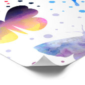 Niedliche Farbige Katzenschmetterlinge Poster (Ecke)