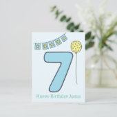 Niedliche Farbige Kinder' 7. Geburtstag Postkarte (Stehend Vorderseite)