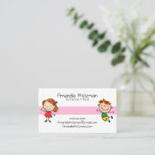 Niedliche Farbige Kinder Kinderbetreuung und Kinde Visitenkarte (Stehend Vorderseite)