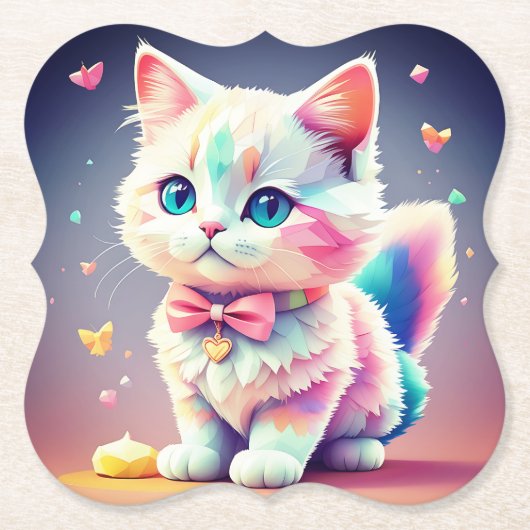 Niedliche Farbige Kitten-84301 Untersetzer (Vorderseite)